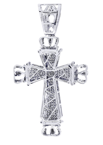 Pendentif Croix Glacée Hip Hop Rapper en Diamant de Laboratoire VVS sur Mesure, Coupe Brillante, Plaqué Or 14K, Certifié Unisexe - Product Image 2