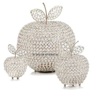 Bougeoir à bougie chauffe-plat en cristal clair de créateur en forme de pomme au look attrayant le plus vendu Pot à bougie votive pour la décoration de mariage - Product Image 1