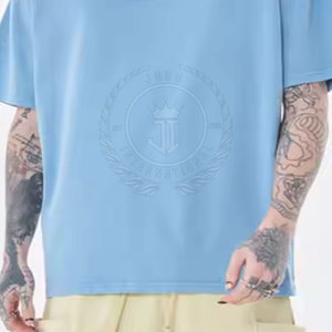 Camiseta de Gran Tamaño para Hombre, de Punto Formal, Personalizada con Etiqueta Privada, de Poliéster/Algodón, para Usar en Verano - Product Image 6