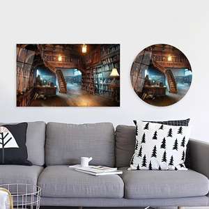 Obra de arte moderna impresa en lienzo - Regalo para amantes de los libros, diseño elegante, arte en vidrio templado - Product Image 1