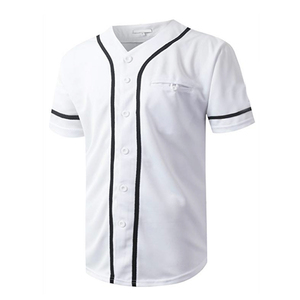 Custom Design OEM V Neck Button Shirts Sportswear Baseball Softball Jersey Breathable Quick Dry 100% Polyester Anti-Bacterial - Product Image 5