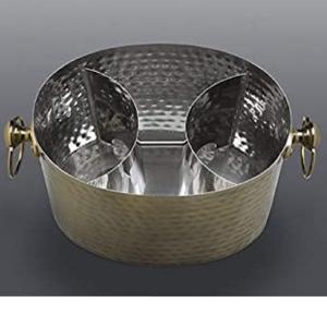 Cubo de hielo de metal martillado con acabado de cobre grande con asas de anillo, Artículos de bar duraderos, perfectos para servir vino, champán y fiestas - Product Image 3