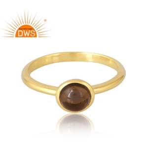 Anillo de piedras preciosas ahumadas naturales chapadas en oro de 18 quilates de Plata de Ley 925, fabricante de joyería fina Demi - Product Image 3