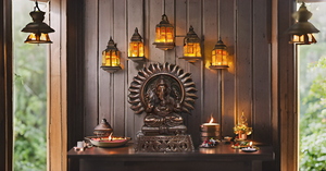 Hecho a mano Art Deco Lord Ganesha Kiran colgante de pared Showpiece aluminio Metal para decoración del hogar y fines de regalo - Product Image 3