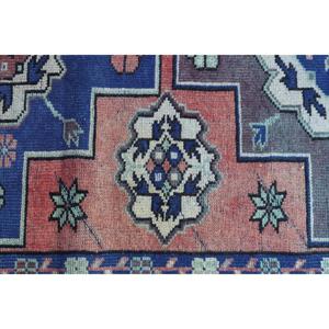 Alfombra Turca de 3.2x6 pies (96x184 cm), Alfombra Vintage Azul Ombré - Product Image 5