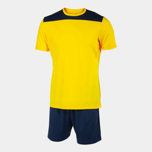 El uniforme de fútbol de poliéster 100% de alta calidad amarillo azul SERVICIO OEM Personalizado incluye juegos de corte automatizados para ropa de equipo - Product Image 1