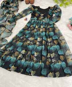 Diseñador Georgette bordado secuencia trabajo Salwar kameez traje de fiesta precio al por mayor Ropa Étnica - Product Image 6