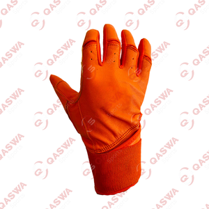 Gants de frappeur de baseball à basse quantité minimale de commande en cuir Gants de frappeur de baseball de couleur orange Service OEM ODM Gants de frappeur de baseball - Product Image 3