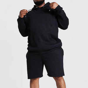 Ensemble short et sweat à capuche avec sérigraphie personnalisée pour hommes surdimensionné Boxy survêtement court à fermeture éclair pour hommes ensembles sweat à capuche et short pour hommes - Product Image 2
