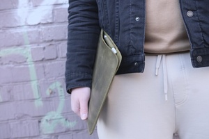 Best Quality Genuine Leather <b>Laptop</b> Case <b>Sleeve</b> Vintage Office/Bags Best Price College Use Daily Travel Also Protection - Product Image 4
