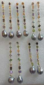 Pendientes colgantes de perlas barrocas clásicas naturales Pendientes de Plata de Ley 925 de moda para mujer de último diseñador Chapado en oro de 18 quilates - Product Image 3