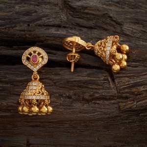 Pendientes de Campana Étnicos de Cobre y Latón con Rubí, Cuarzo, Perla o Diamante, Estilo Religioso y Moderno - Product Image 2