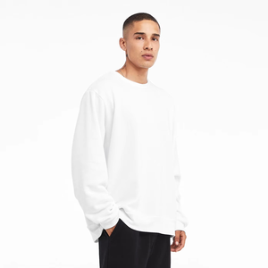 Sudadera blanca en blanco Jersey para hombre Cuello redondo Fleece Streetwear Top Logotipo personalizado Disponible Casual Jersey blanco - Product Image 2