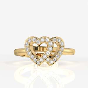 Bague en or 9 carats avec diamant cultivé en laboratoire Dual Bliss, collection élégante de bagues en diamant - Product Image 1