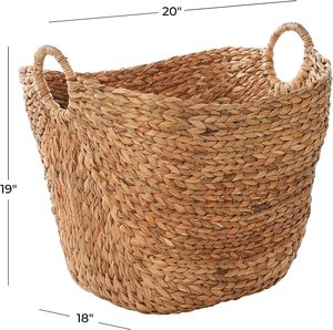 Whism — panier décoratif en osier tissé, jonc de mer, avec poignées arquées, marron naturel et rustique, comme accessoire de rangement - Product Image 2