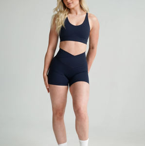 Customized V Waist <b>Biker</b> <b>Shorts</b> for <b>Women</b> High Waist Seamless Custom Logo Activewear Gym <b>Shorts</b> | OEM/ODM Manufacturer - Product Image 2