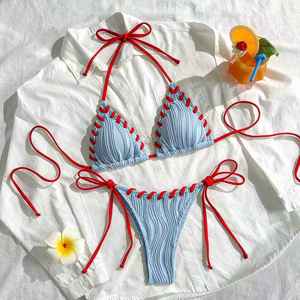 Traje de baño de una pieza de chifón tejido a mano con tiras de color liso, sexy, para vacaciones, estilo europeo-americano, novedad 2026, conjunto de 2 piezas para mujer - Product Image 6