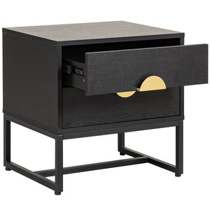 โต๊ะข้างเตียงทำจากไม้สไตล์อุตสาหกรรมแบบพับได้สำหรับเฟอร์นิเจอร์ห้องนอนบ้าน - Product Image 3