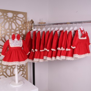 Vestido Infantil de Lana Vintage con Diseño Floral de Alta Calidad, Transpirable, Informal, con Cordones, Manga Larga, Estilo Línea A, Hasta la Rodilla, para Primavera - Product Image 6