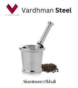 Aluminium Okhali Mortar <b>and</b> Pestle <b>Set</b> Food Grade Durable Eco-Friendly Crushing & Grinding Bowl - Product Image 5