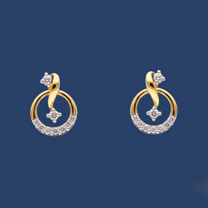 Pendientes de Aro Circulares de Diamantes Dorados de Lujo, Joyería Elegante de Dos Tonos para Mujer - Product Image 5