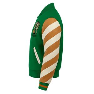 Veste de baseball universitaire en laine et cuir avec logo personnalisé pour hommes, manches imprimées, logo sur le devant, vestes pour hommes - Product Image 4