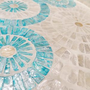 Vente chaude plateau de service rond avec poignée meilleur incrustation de nacre beau Design plateau de Table basse fait à la main au Vietnam - Product Image 3