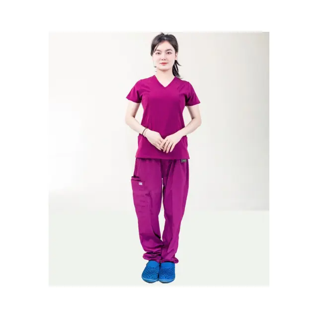 Novo estilo Melhor Qualidade Scrubs Uniformes Conjuntos Últimas Mulheres de Design Elegante Medical Scrubs Enfermeira Uniforme