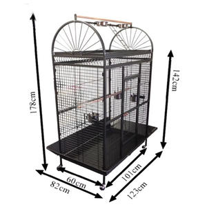 Büyük Metal ferforje 178cm üst çatı oyna papağan Aviary kuş üreme kafesi uçuş hayvanlar evi levrek merdiven ve tekerlekler ile - Product Image 2