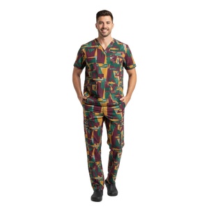 Mens <b>Scrub</b> <b>Set</b> For Medical Staff Breathable Fabric Top And Bottom Hospital Uniform OEM ODM Export Quality - Product Image 6