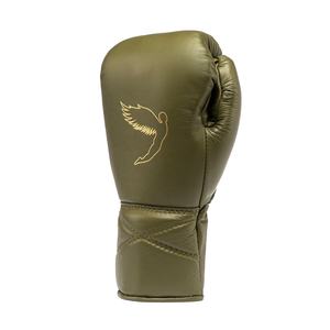 Guantes de boxeo profesionales de primera calidad Cuero de vaca genuino Diseño de encaje de mosca de lujo Último modelo Muay Kickboxing Sports - Product Image 2
