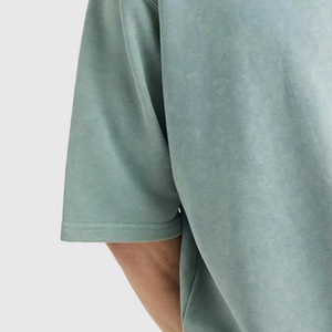 Vente en gros de chemise à manches courtes avec col vintage personnalisé Sweat-shirt ample Boxy T-shirts de travail pour hommes - Product Image 4