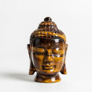 Statue de tête de bouddha religieuse sculptée à la main Figurine cadeau d'affaires avec Lapis Lazuli pierre précieuse artisanat gravé étanche fabriqué en Inde - Product Image 1