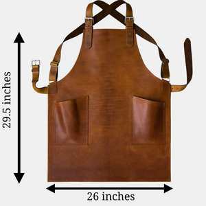 Delantal de Cuero Vacuno Genuino para Uso Rudo, Delantal de Cuero con Logotipo Personalizado Minimalista para Artesanos Modernos - Product Image 3