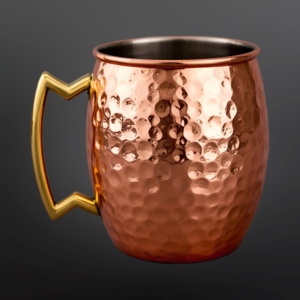 Taza de cobre de mula de Moscú ecológica con logotipo personalizado, acero inoxidable martillado para propietarios de bares para cócteles de fiesta y bebida - Product Image 3