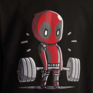 Sweat-shirt brodé 3D Deadpool, 100% coton tricoté, motif uni, taille unique et tailles XXS-6XL disponibles, noir - Product Image 3