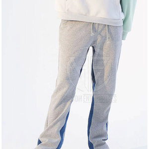 Modern Daily <b>Trousers</b> Cotton Blend Fabric <b>Drawstring</b> Waist Relaxed Fit Wide Leg Design Fashion <b>Men</b> Flared Sweat Pant - Product Image 6