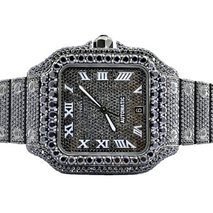 Attrayant VVS Clarté Moissanite Diamant Clouté À La Mode Glacé Diamant Clouté Montre Marque Personnalisée Disponible - Product Image 1