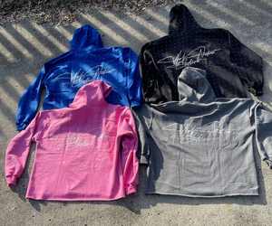 Sérigraphie personnalisée Logo éponge française surdimensionné coton lourd délavé à l'acide délavé au soleil sweats à capuche en strass pour hommes - Product Image 5