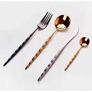 Ensemble de couverts en acier inoxydable poli miroir, écologique, compatible lave-vaisselle, fourchette, couteau, cuillère pour hôtel, restaurant, repas à domicile - Product Image 5