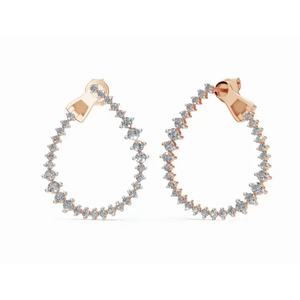 Boucles d'oreilles en or 9 carats de qualité supérieure, cadre céleste Vénus, diamants ronds, bijoux de laboratoire, vente en gros, fournisseur OEM, exportateur B2B - Product Image 5
