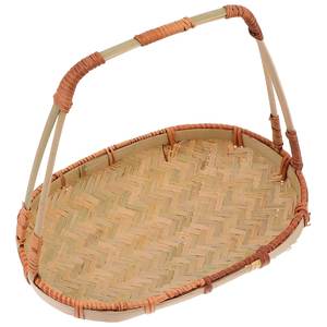 NEW <b>PRODUCT</b>! Tienphong Wholesale 2025 Woven <b>Storage</b> Basket Countertop Fruit Rectangular Bamboo Tray with Handle for Kitchen - Product Image 1