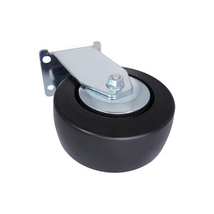 <b>Heavy</b> <b>Duty</b> 5 Inch Steel Plate Casters Fixed Type with Thermoplastic Rubber Wheel Swivel Style - Product Image 5
