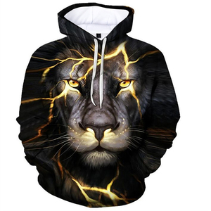 Hodddies Áo chui đầu ngoại cỡ Áo Hoodie Áo Hoodie Áo Nỉ Áo trùm đầu đồ họa thời trang Starlight Lion 3D in Áo Hoodie thường ngày dài tay cho nam - Product Image 6