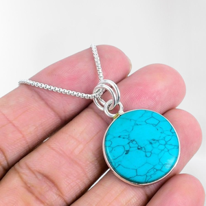 925 Sterling Silver Fine Jewelry Pendentif Turquoise Spinner Gemstone Pendentif 925 Timbre Argent Cadeau De Mariage Femmes Pendentif Bijoux - Product Image 2