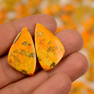 DHORGEMS - Par de Cabujones de Piedras Preciosas Naturales Amarillas Abejorro para Hacer Pendientes Hechos a Mano, Suministros para Joyería - Product Image 5