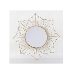 Miroir mural de décoration moderne, vente en gros, décoration intérieure, miroir mural rond en laiton doré, forme décorative - Product Image 1