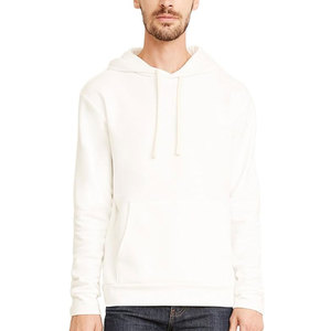 Sudadera con capucha para hombre 100% algodón Color negro sólido Logotipo frontal Cuello Etiqueta Sudadera con capucha - Product Image 5