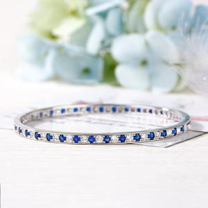 กำไลข้อมือเทนนิสทรงกลมสลับลายเจียระไนแบบแฟชั่น เจลิยา เงินสเตอร์ลิง - Product Image 5