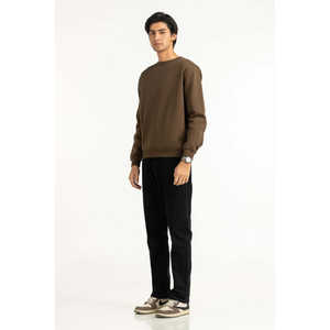 Sweat-shirt d'hiver en tricot mélangé pour femme, coupe classique, couleur olive foncé, MN-SWS-WS25-004 - Product Image 4